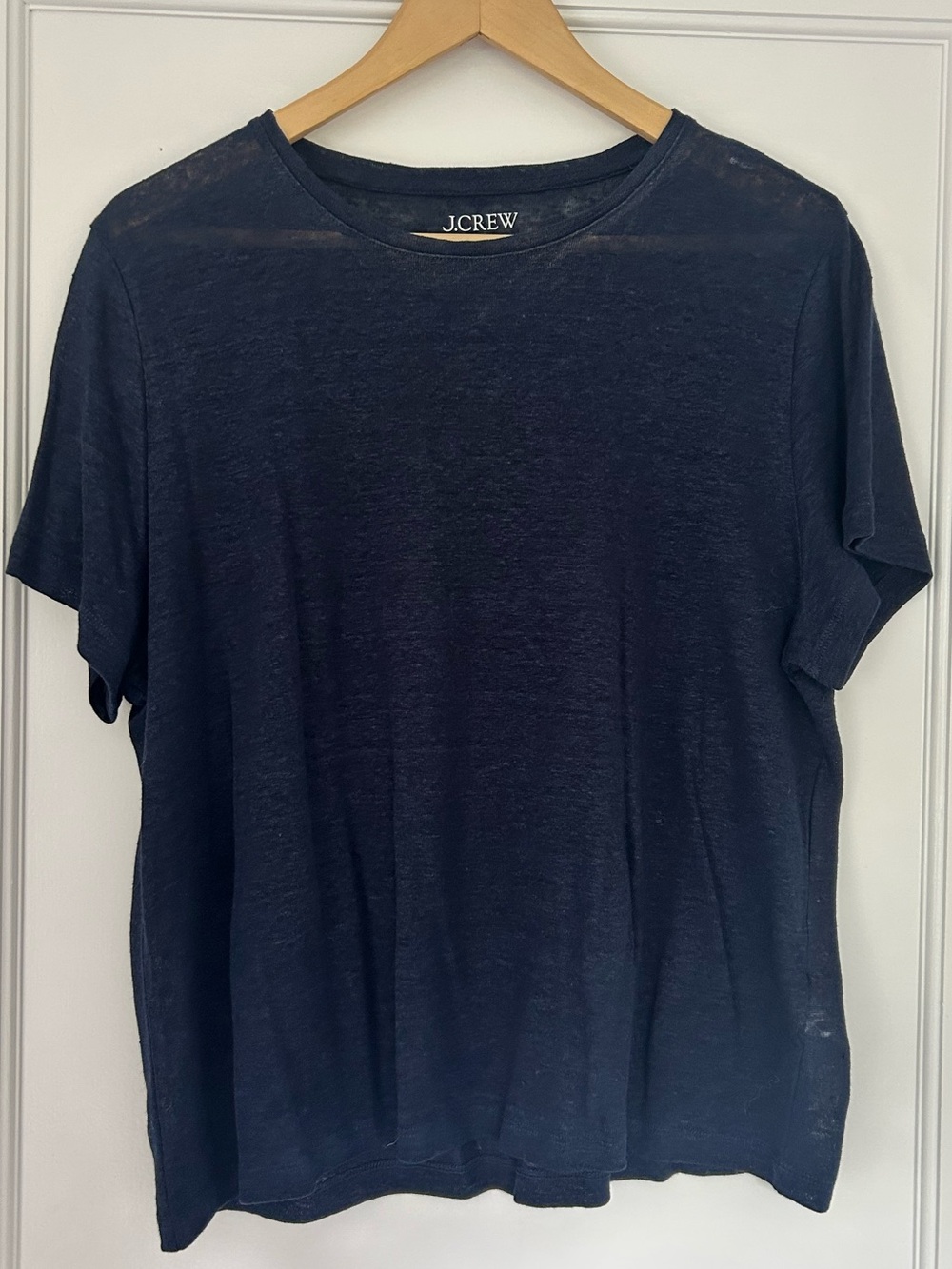 J.Crew Relaxed Linen T Shirts-  Set of 5 in Navy, White, Black, Pumpkin & Brown - Picture 2 of 6